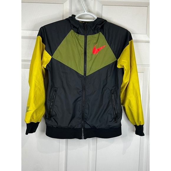 Nike Other - Nike Kids Windrunner Jacket Black/Green/Yellow - Loose Fit - Size Small